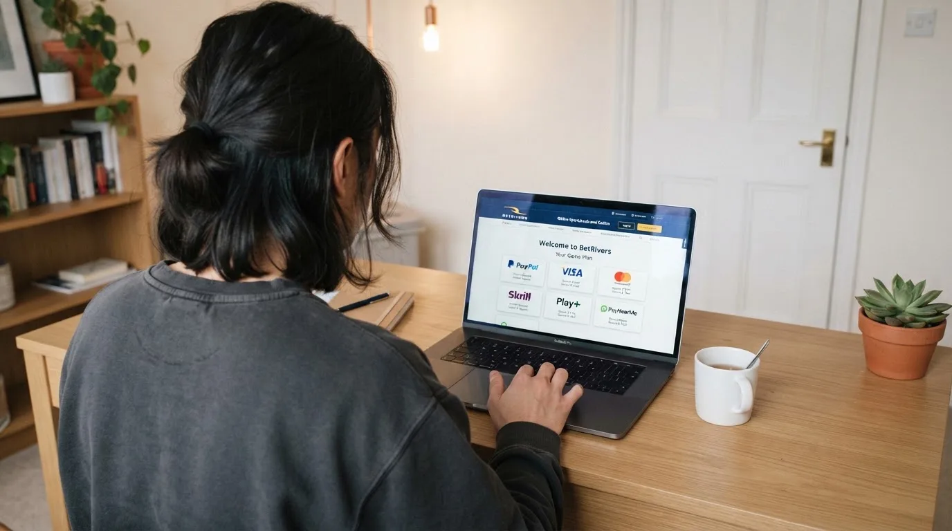 Person am Laptop liest eine Übersichtsseite zu Geldspielen im Internet — best crypto casino schweiz