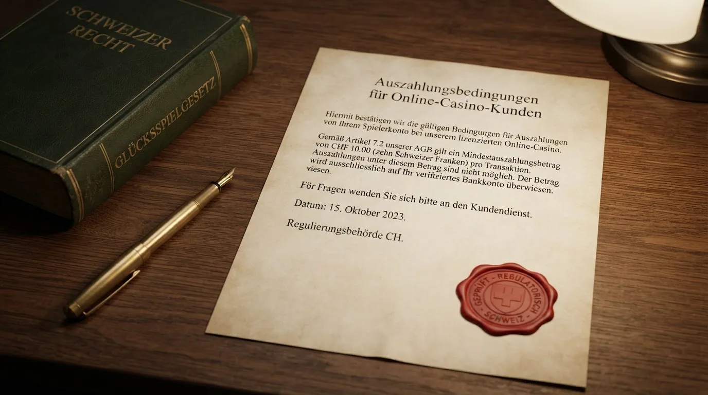 Amtliches Schreiben mit Stempel auf einem Schreibtisch neben einem Gesetzbuch — online casino mit 100% bonus